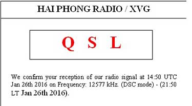 qsl card XVG hai phong radio mode DSC