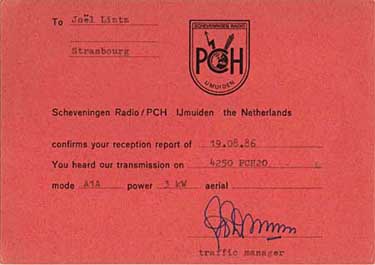 qsl PCH Scheveningen Radio Netherland 