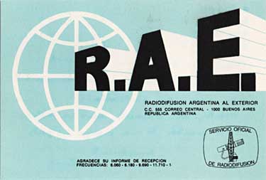 qsl car RAE radiodifusion argentina al exterior