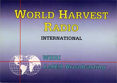 qsl card WHRI USA World Harvest Radio
