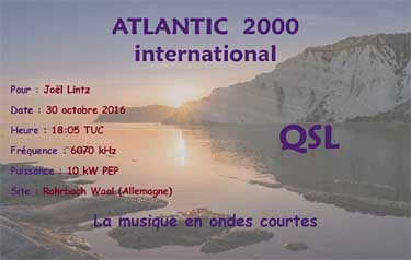 eQSL radio atlantic 2000 via Channel 292