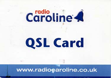 qsl card radio caroline via manx radio 1368