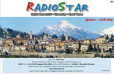 qsl radio star italie via Channel 292