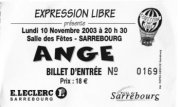 ANGE : concert 2003 à Sarrebourg