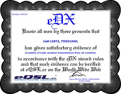 award eQSL eDX 40