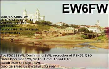 eQSL EW6FW psk31 20m