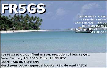 eQSL FR5GS Ile de la Réunion