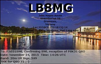 QSL LB8MG 20 m psk31