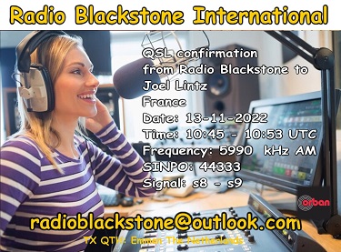 e QSL Radio Blackstone pirate radio