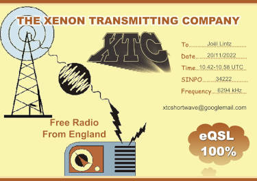 eQSL radio XTC Xenon Transmitting Company