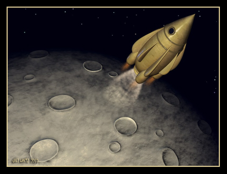 image réalisée avec le logiciel gratuit BLENDER : "Objectif : Lune !"