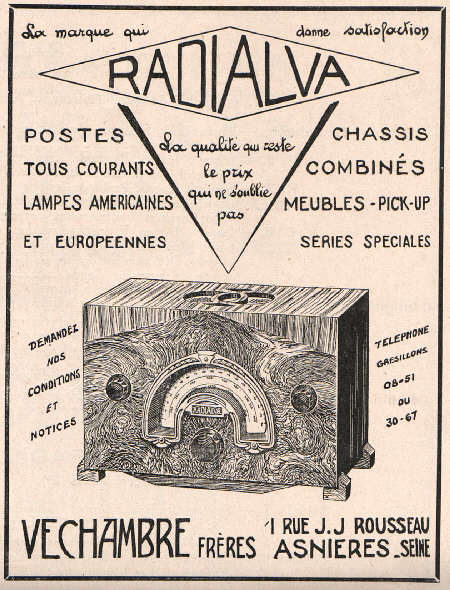 réclame radialvette 1933