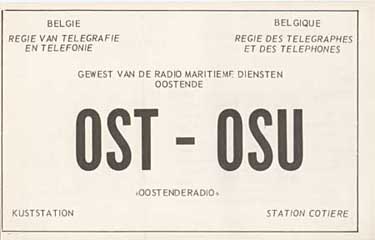 carte QSL de  OST OSU station côtière
