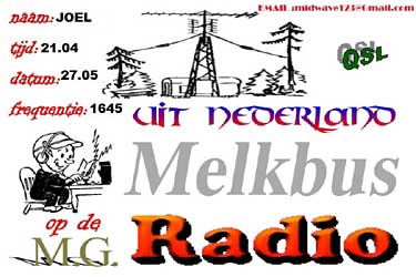 QSL eQSL radio melkbus pirate radio nederland