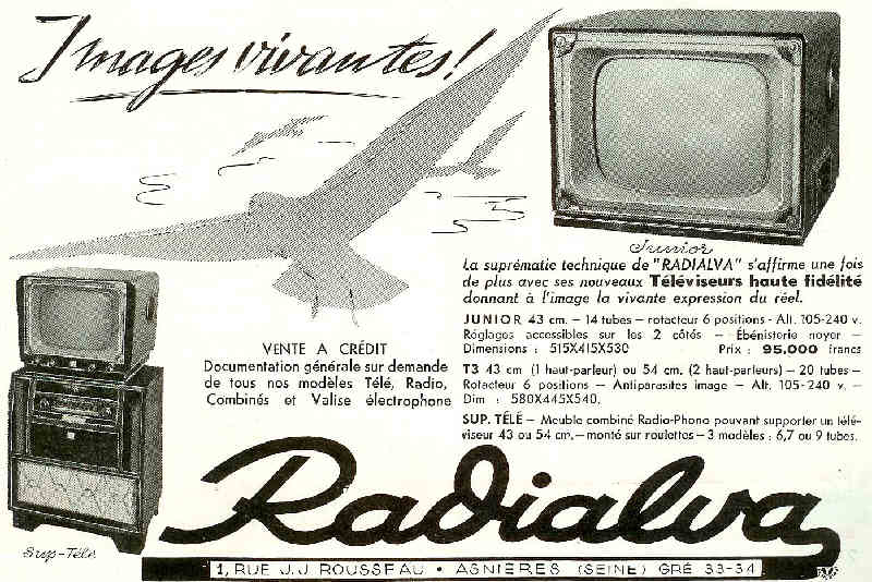 réclame radialva octobre 1956