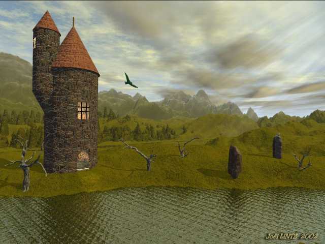 la tour du lac : image ralise avec vue d'esprit 2.1 par Jol LINTZ
