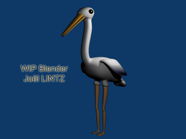 wip blender modelisation cigogne