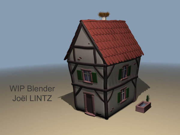wip blender maison alsace modelisation
